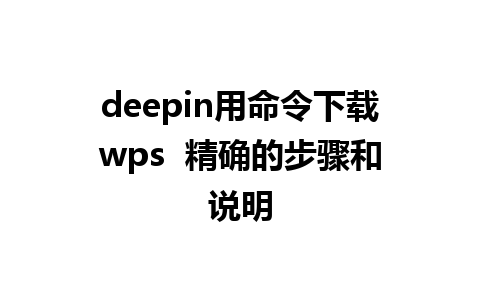 deepin用命令下载wps  精确的步骤和说明