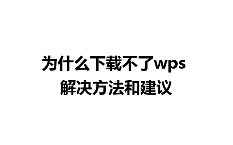 为什么下载不了wps 解决方法和建议