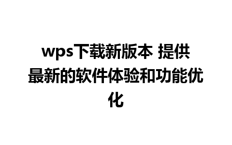 wps下载新版本 提供最新的软件体验和功能优化