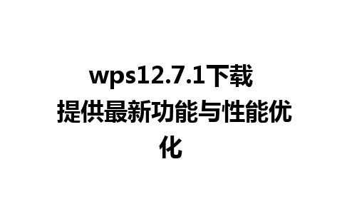 wps12.7.1下载 提供最新功能与性能优化