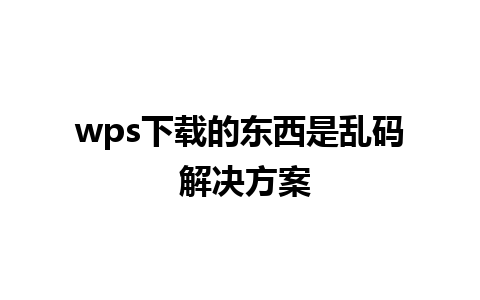 wps下载的东西是乱码 解决方案